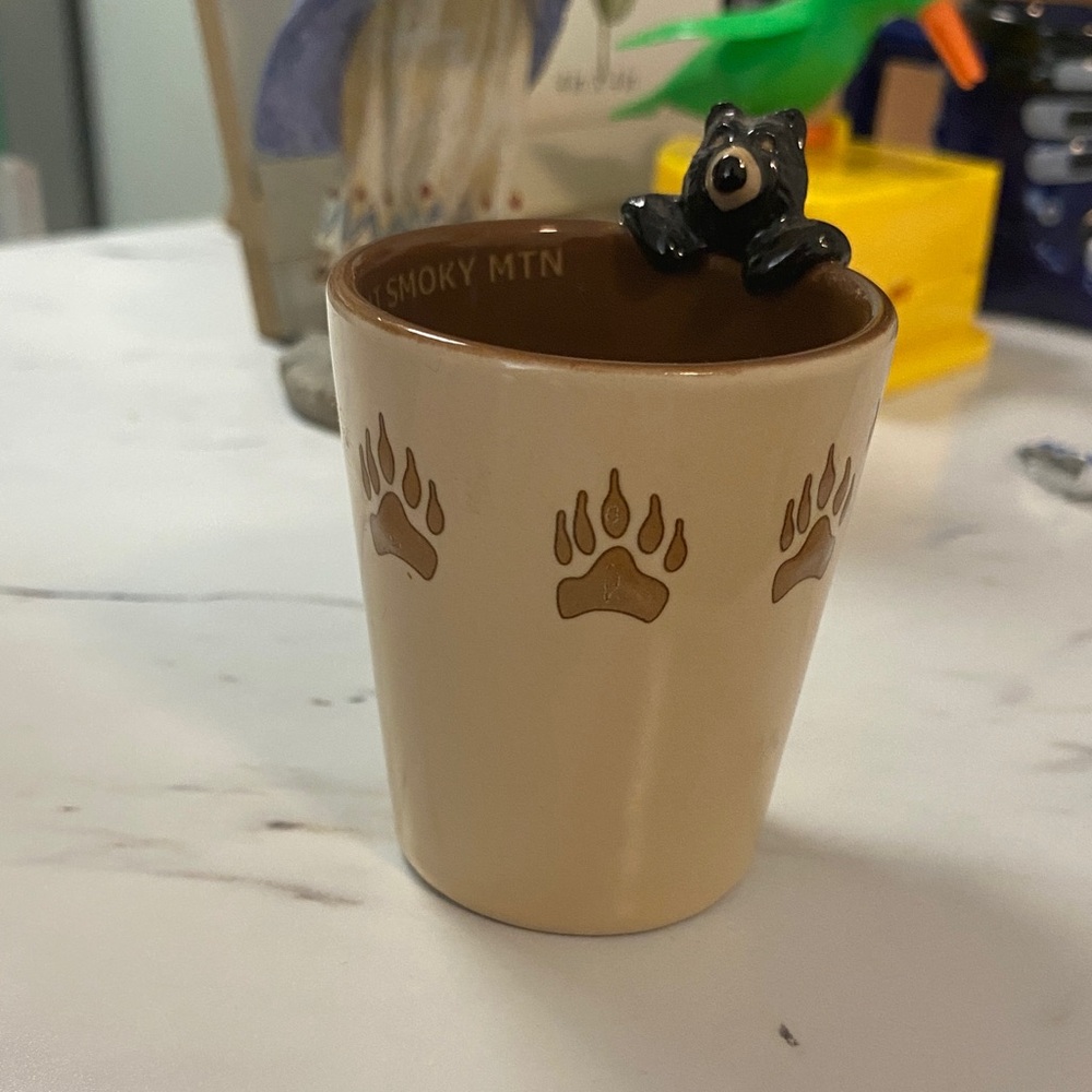 Bear Paw Print Ceramic Shot Glass